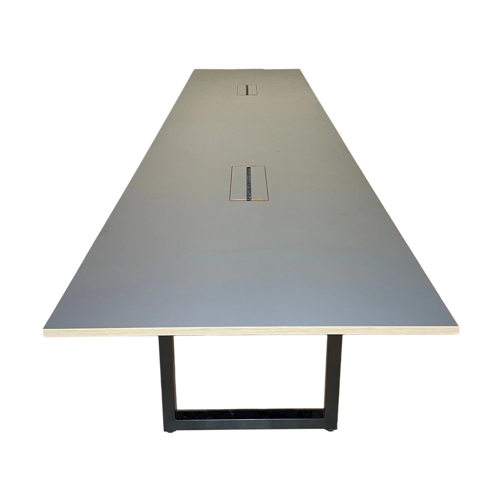 Møtebord, mørk grå, 480x120 cm