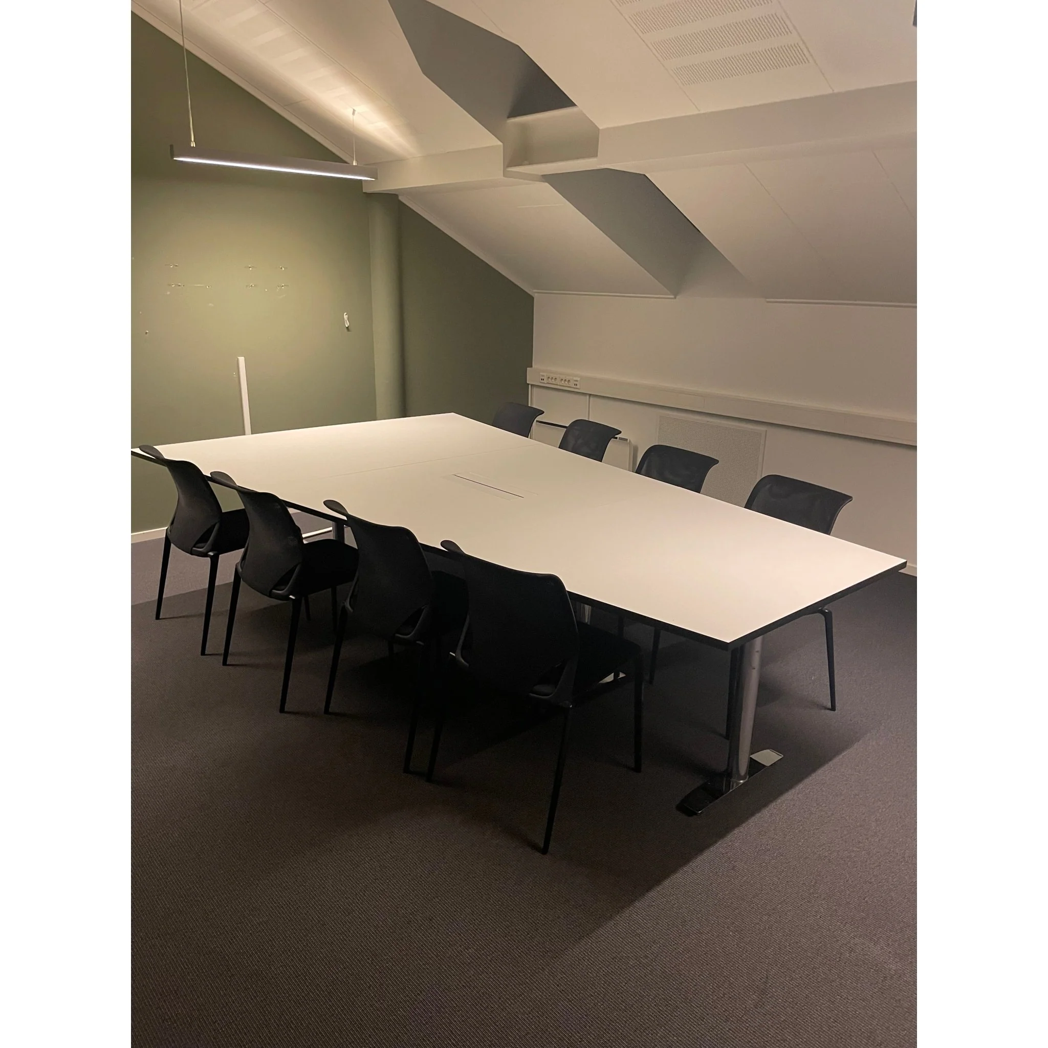 Møtebord trapesformet, hvit, 320x200 cm