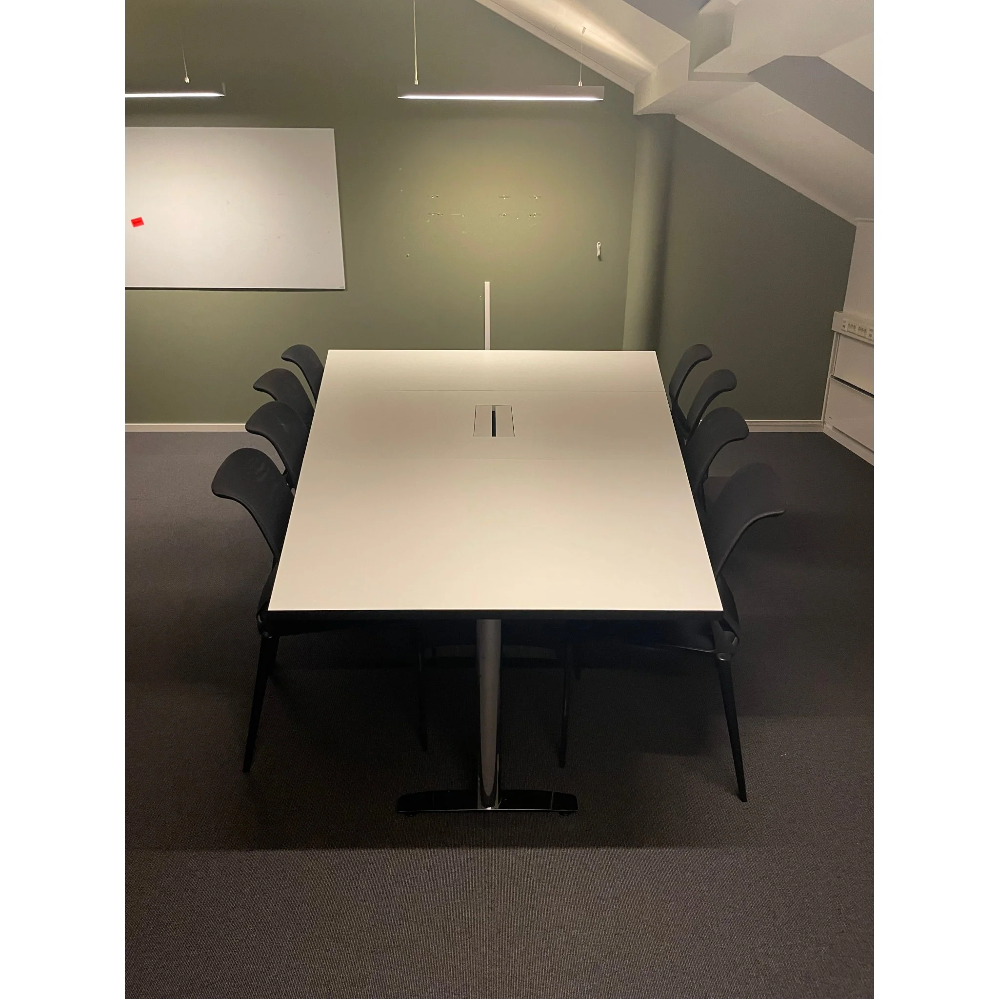 Møtebord trapesformet, hvit, 320x200 cm - Image 2