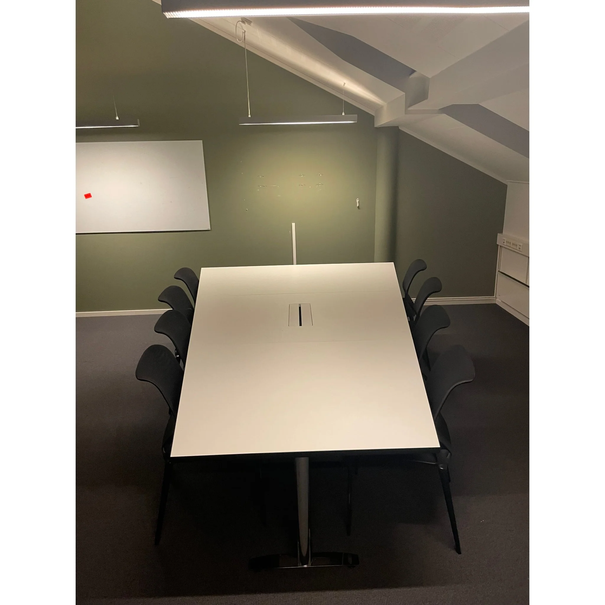 Møtebord trapesformet, hvit, 320x200 cm - Image 3