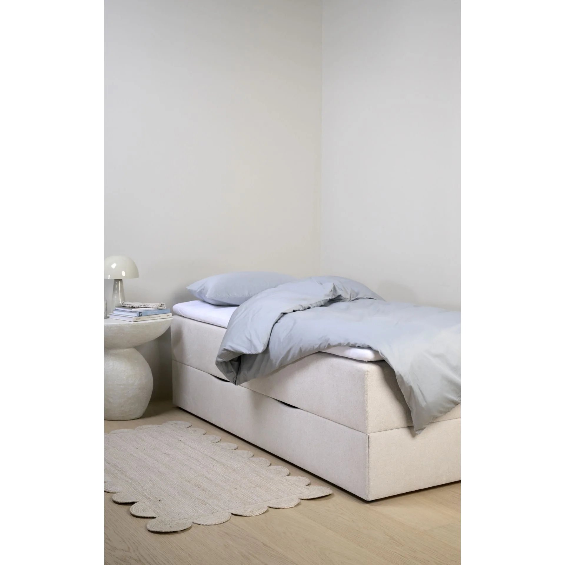 Odine seng med oppbevaring, beige, 120x200 cm - Image 2