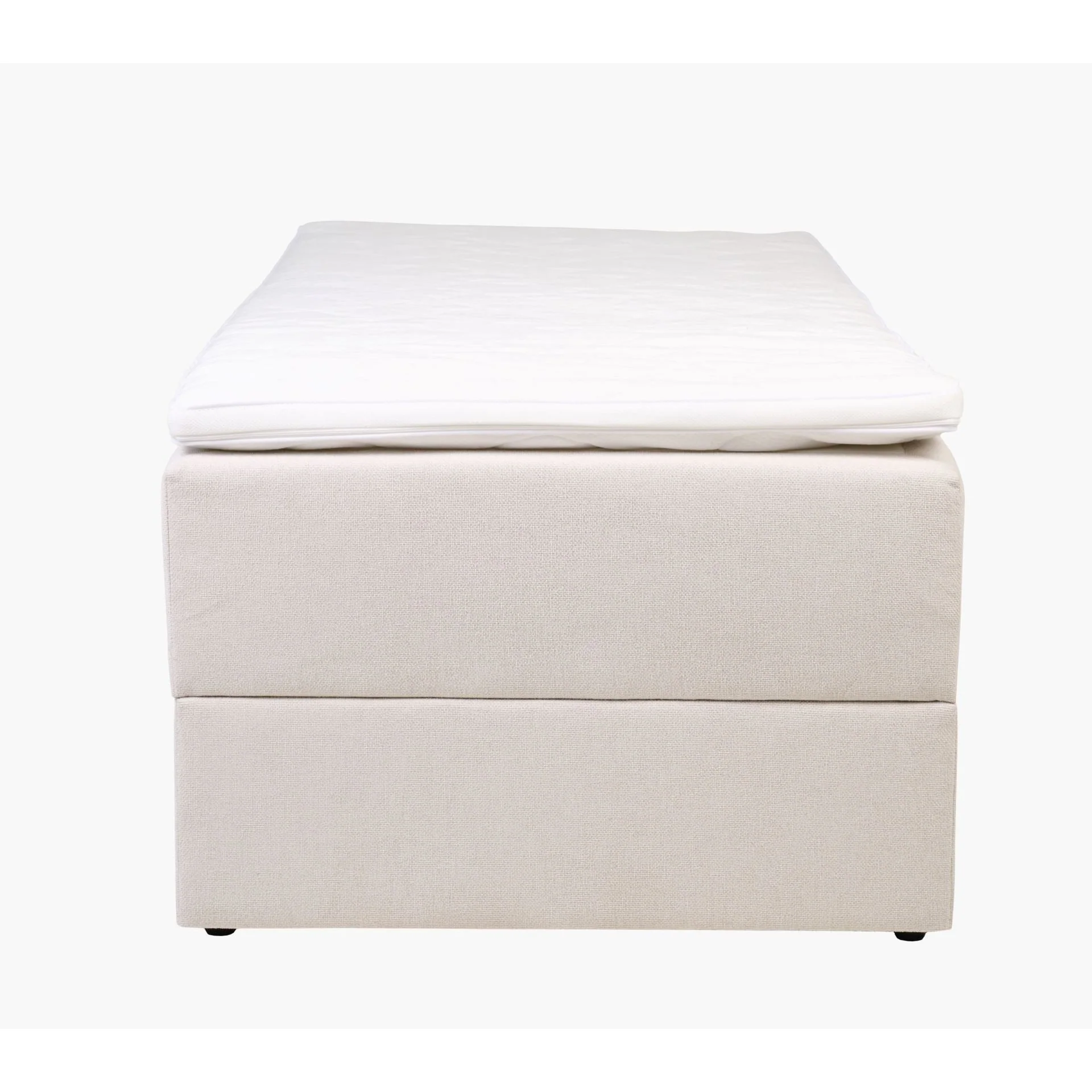 Odine seng med oppbevaring, beige, 120x200 cm - Image 4