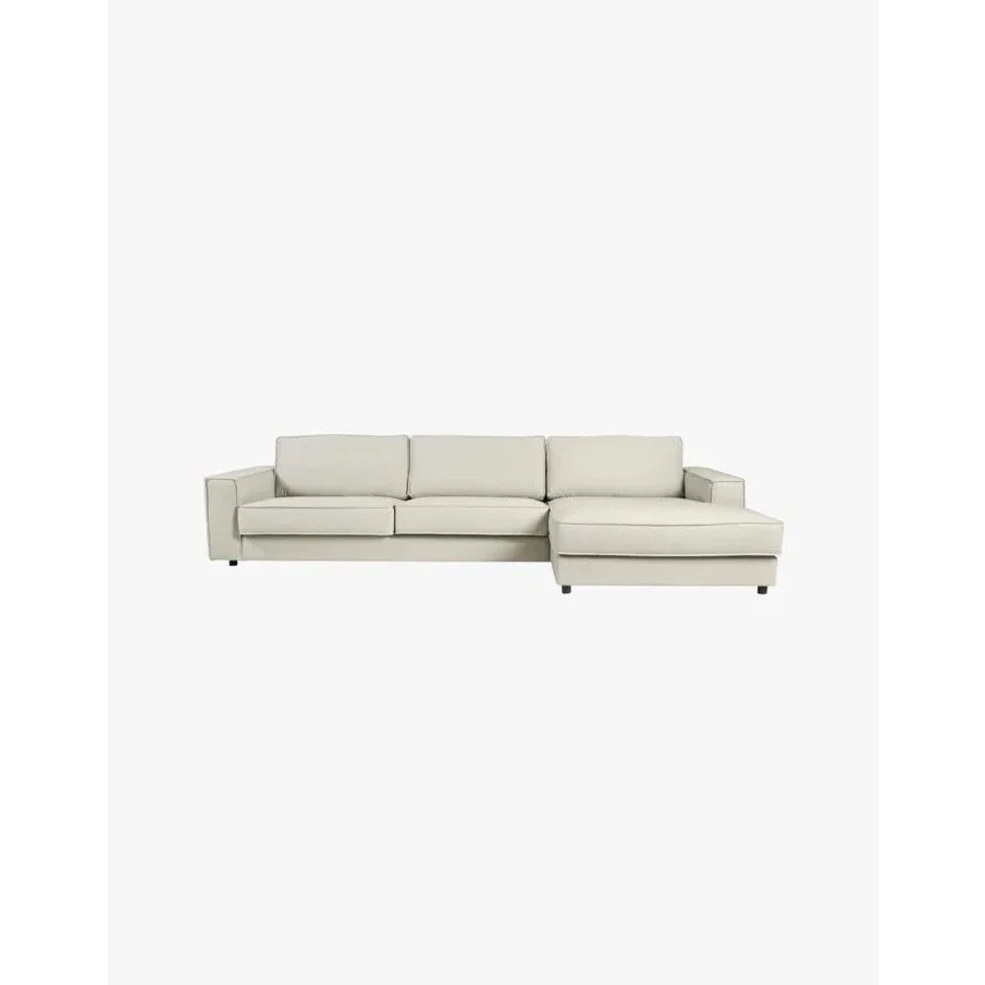 Olivia 3-seter sofa med sjeselong fra Kid, beige stoff, hĂžyre sjeselong