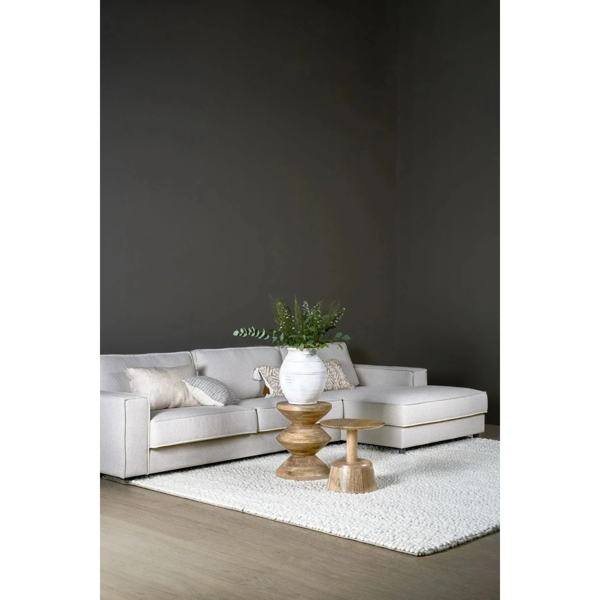 Olivia 3-seter sofa med sjeselong fra Kid, beige stoff, hĂžyre sjeselong - Image 3