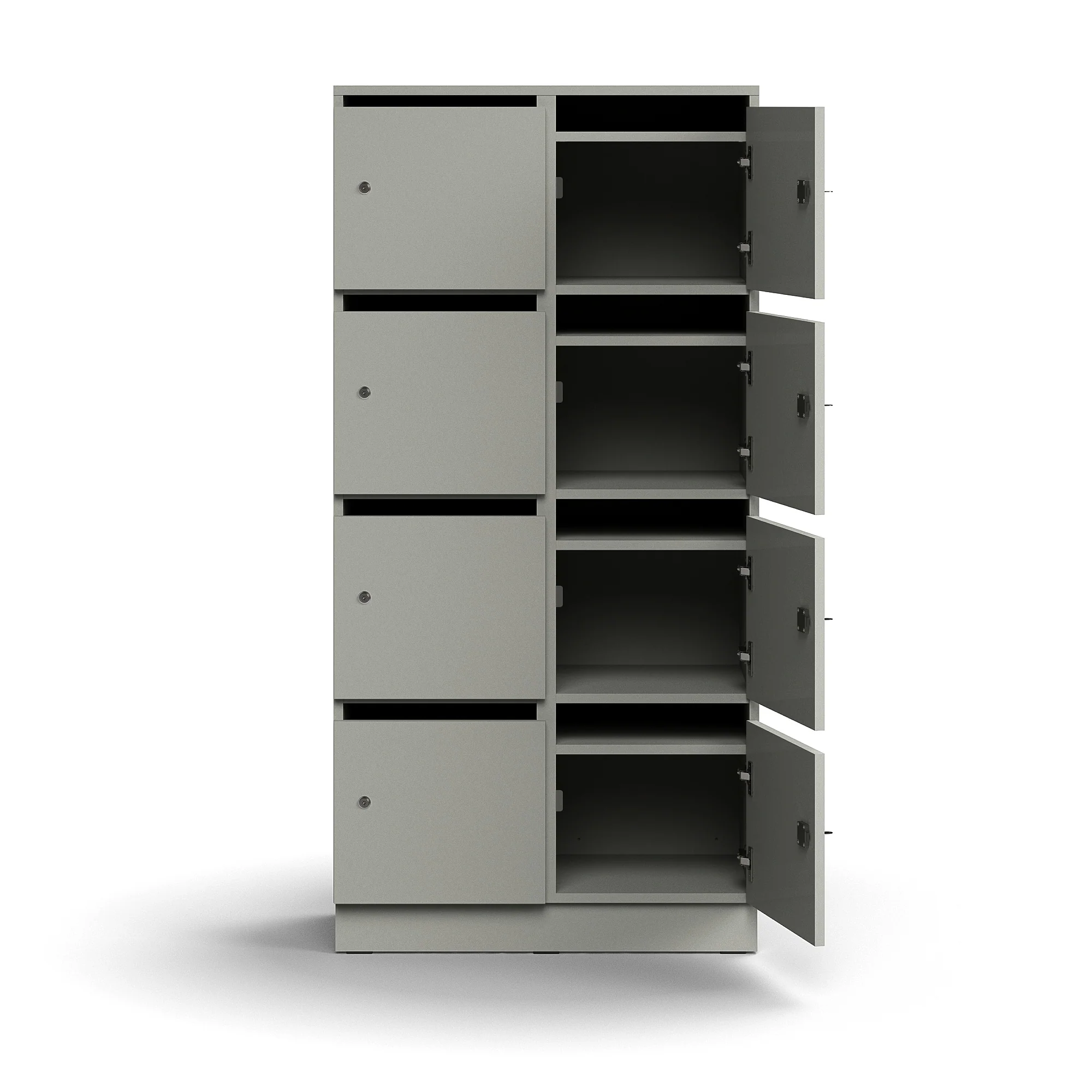 Postsorteringshylle QBUS, 8 rom, sokkel, H1636 B800 D420 mm, lys grÄ - Image 4