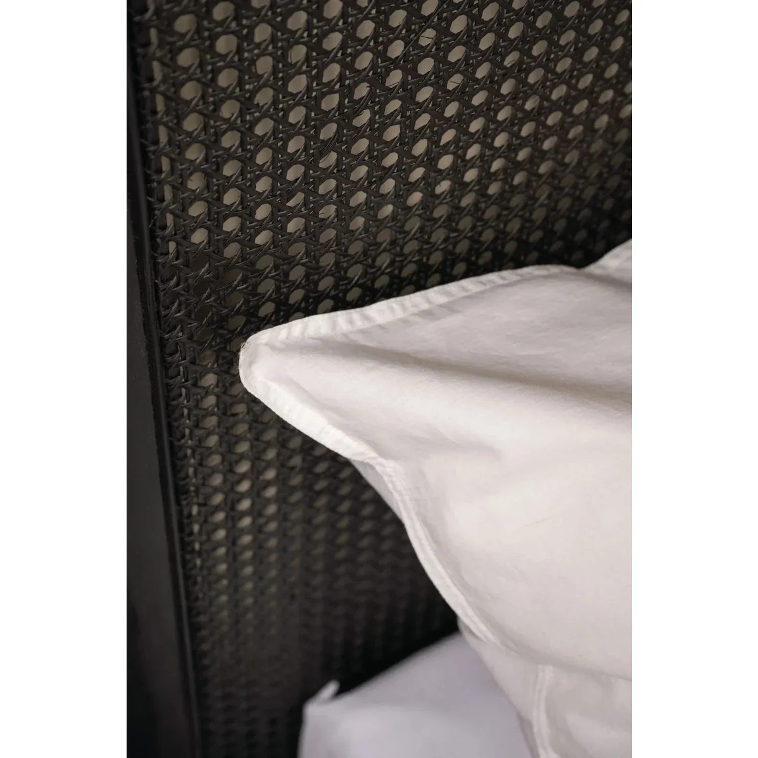Rattan Sengegavl i sort rotting – 180 x 120 cm - Image 3