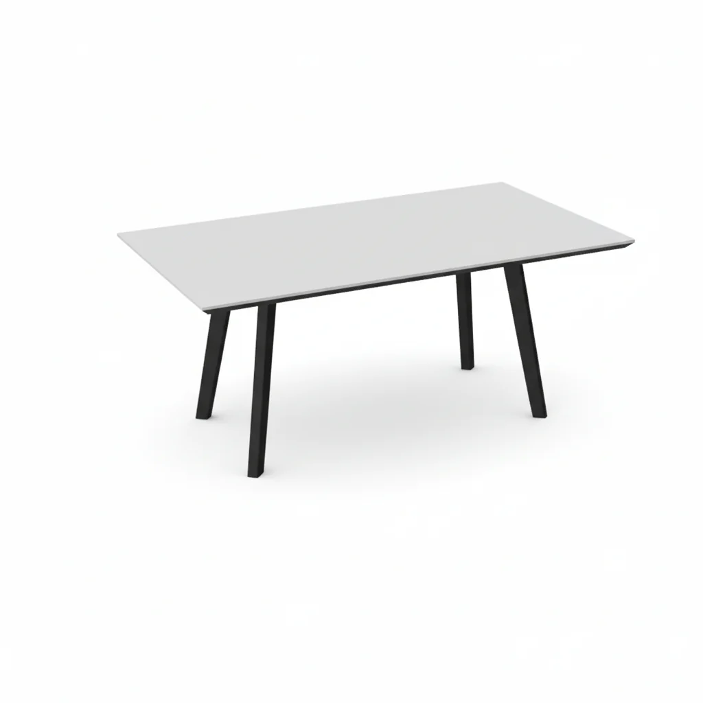 Møtebord fra Svenheim, hvit plate, 200x100 cm
