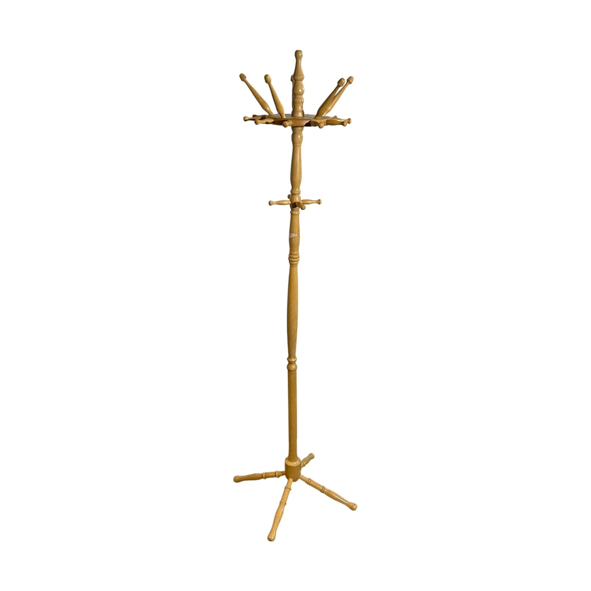 Retro stumtjener i tre, trefarget, 180 cm