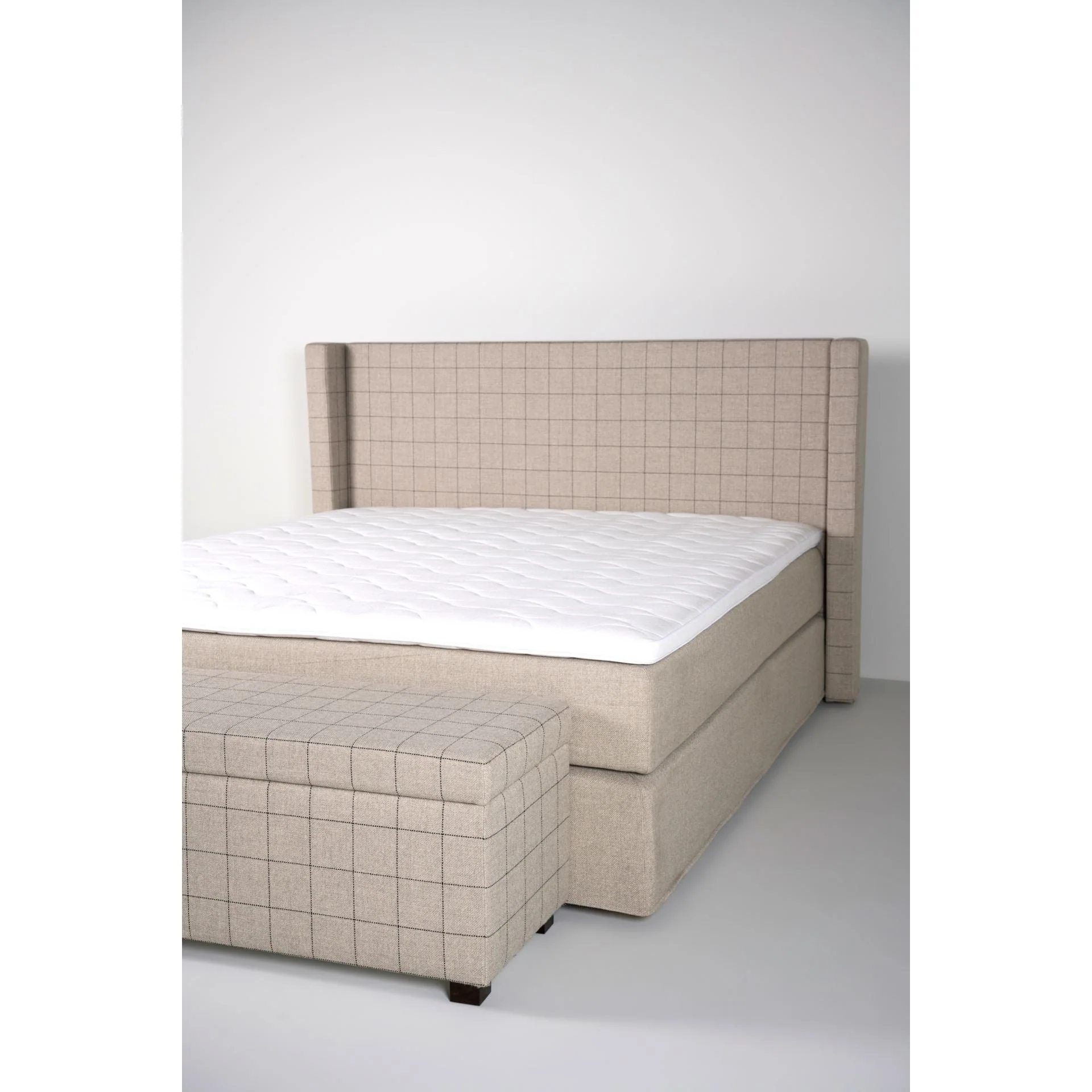 Sengebenk, beige, multifunksjonell, 145x46x47 cm - Image 5