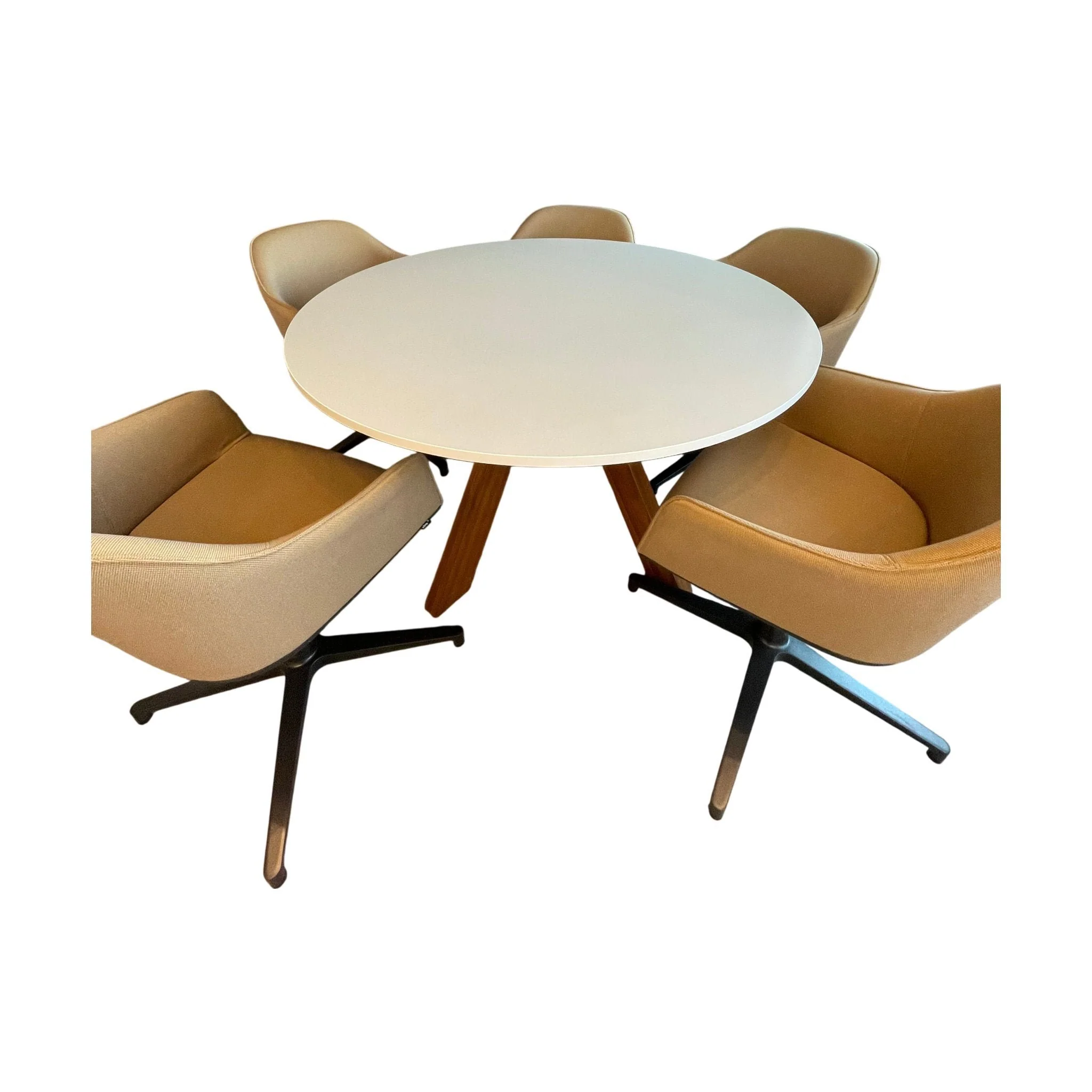 Sirkulært møtebord, hvit, Ø130 cm - Image 2