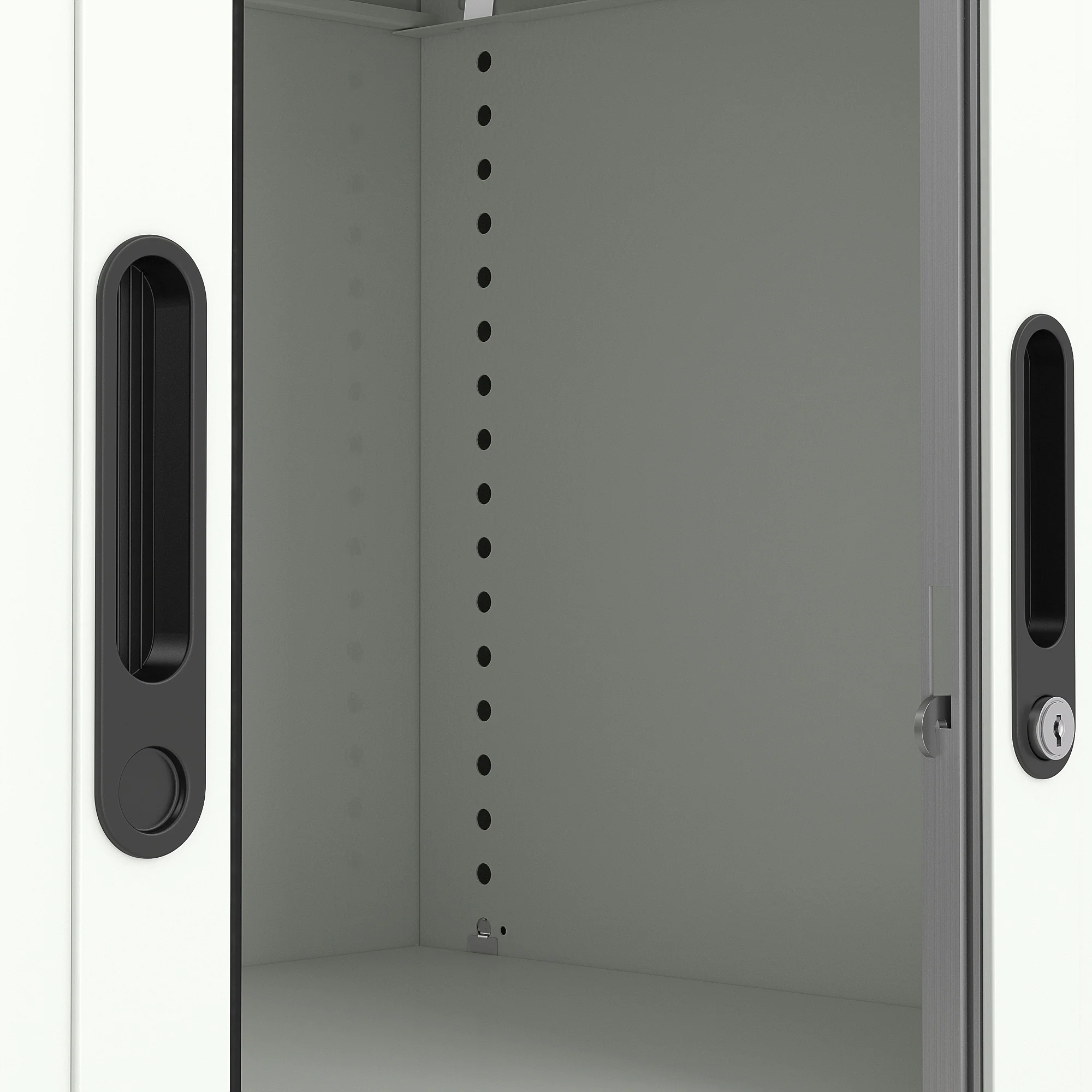 Sjalusiskap STUDIO, H1200 B1000 D420 mm, grå med grå dører - Image 5