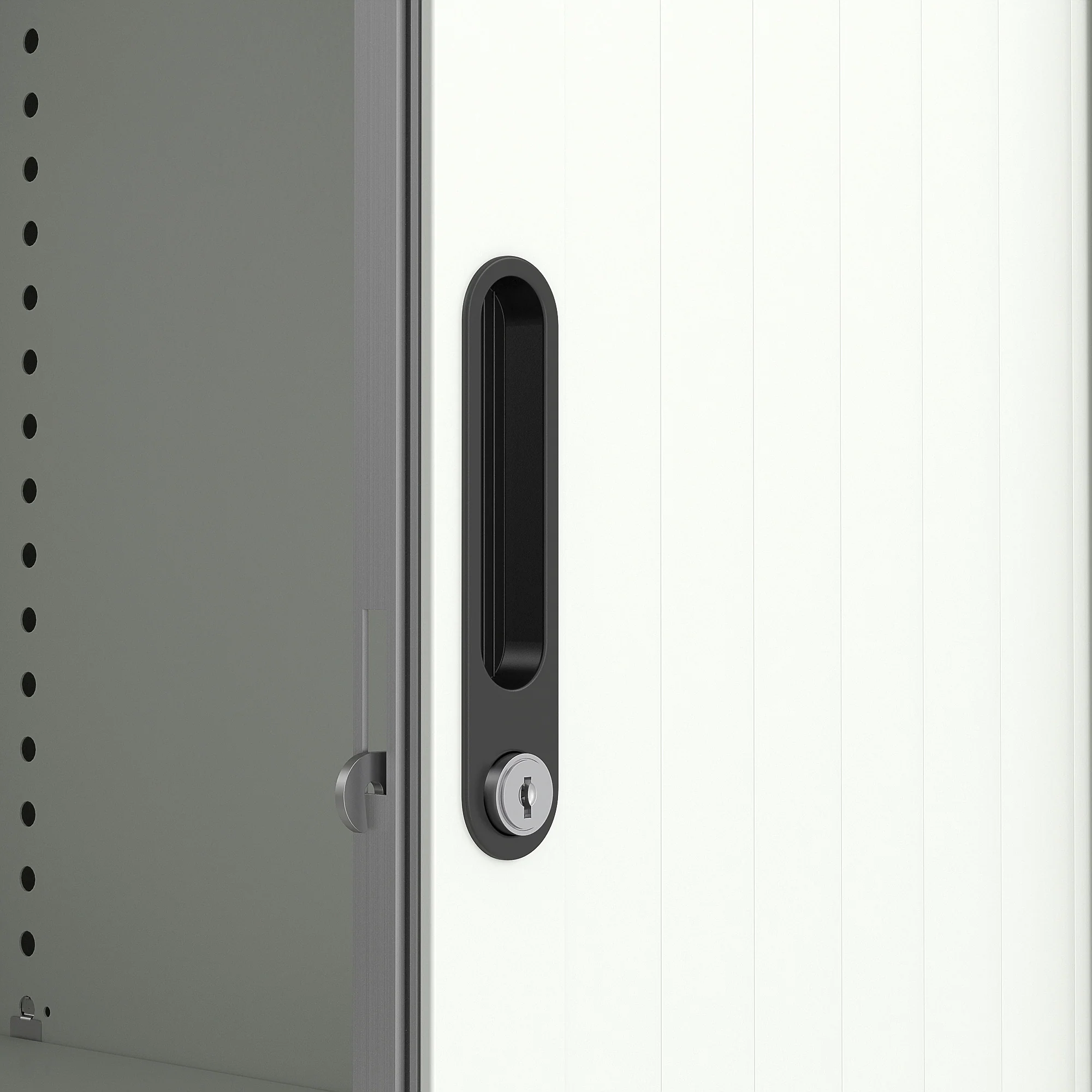 Sjalusiskap STUDIO, H1200 B1000 D420 mm, grå med grå dører - Image 6