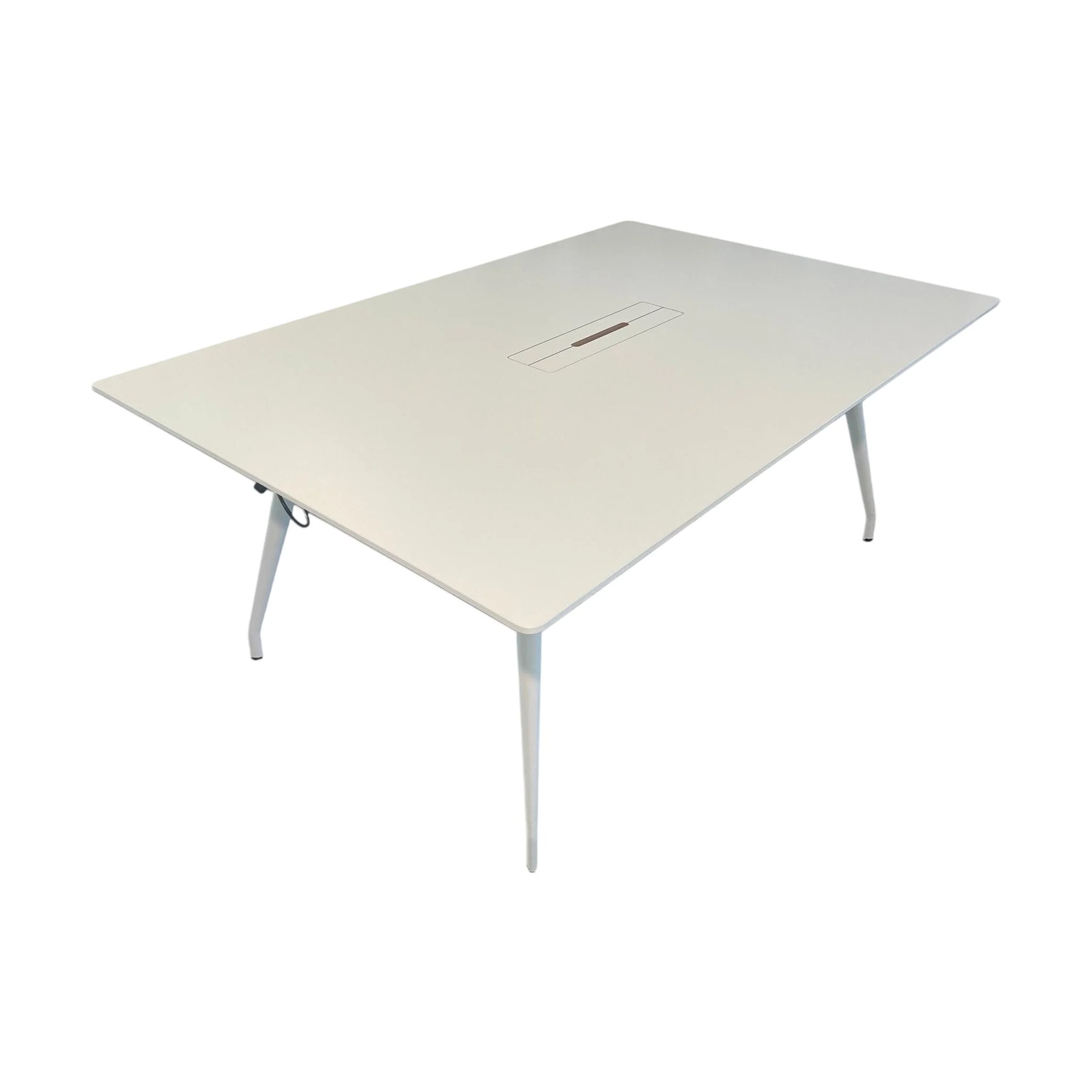 Skandiform Colt møtebord med kabelluke, hvit, 140x140 cm - Image 3