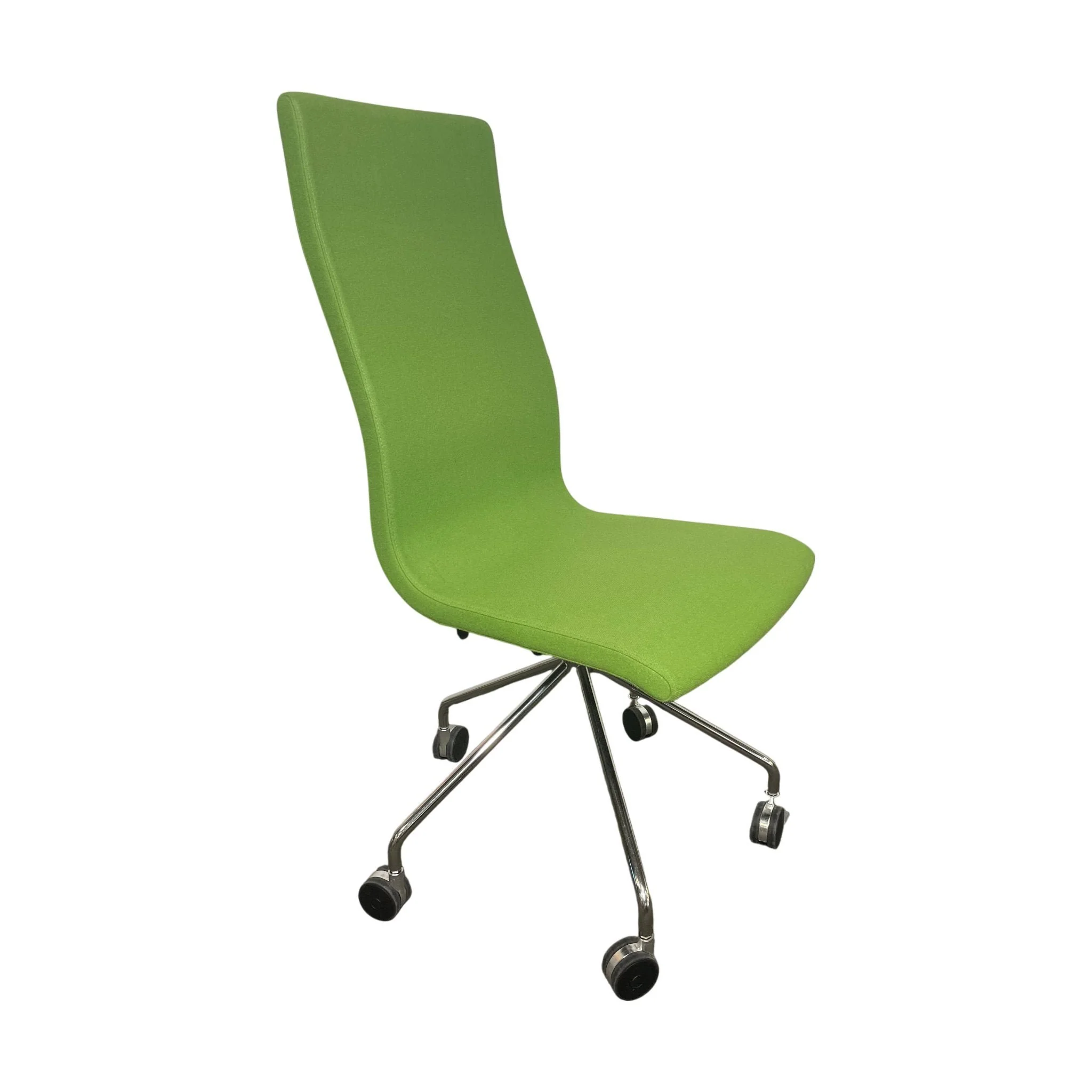 Skandiform Flex High konferansestol, grønn, stålbase, svingbar med hjul - Image 3