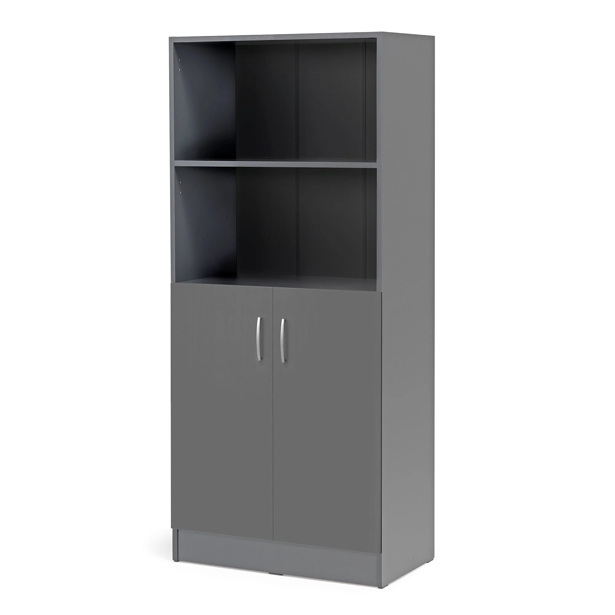 Skap FLEXUS, H1725 B760 D415 mm, 2 Äpne hyller, grÄ