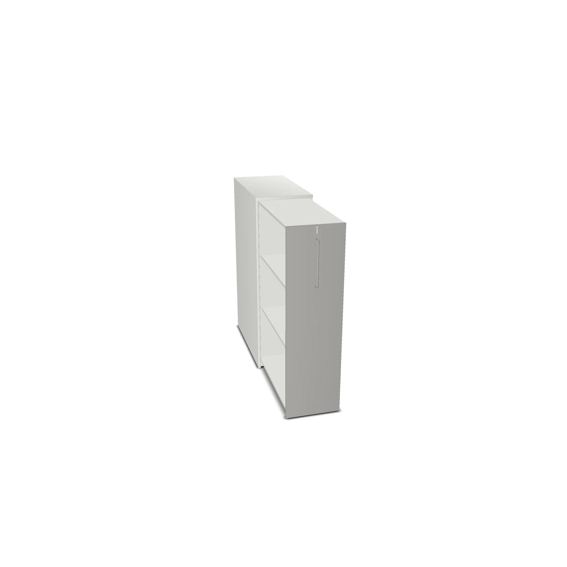 skap tårn høyre 80 cm hvit skrog/grå front