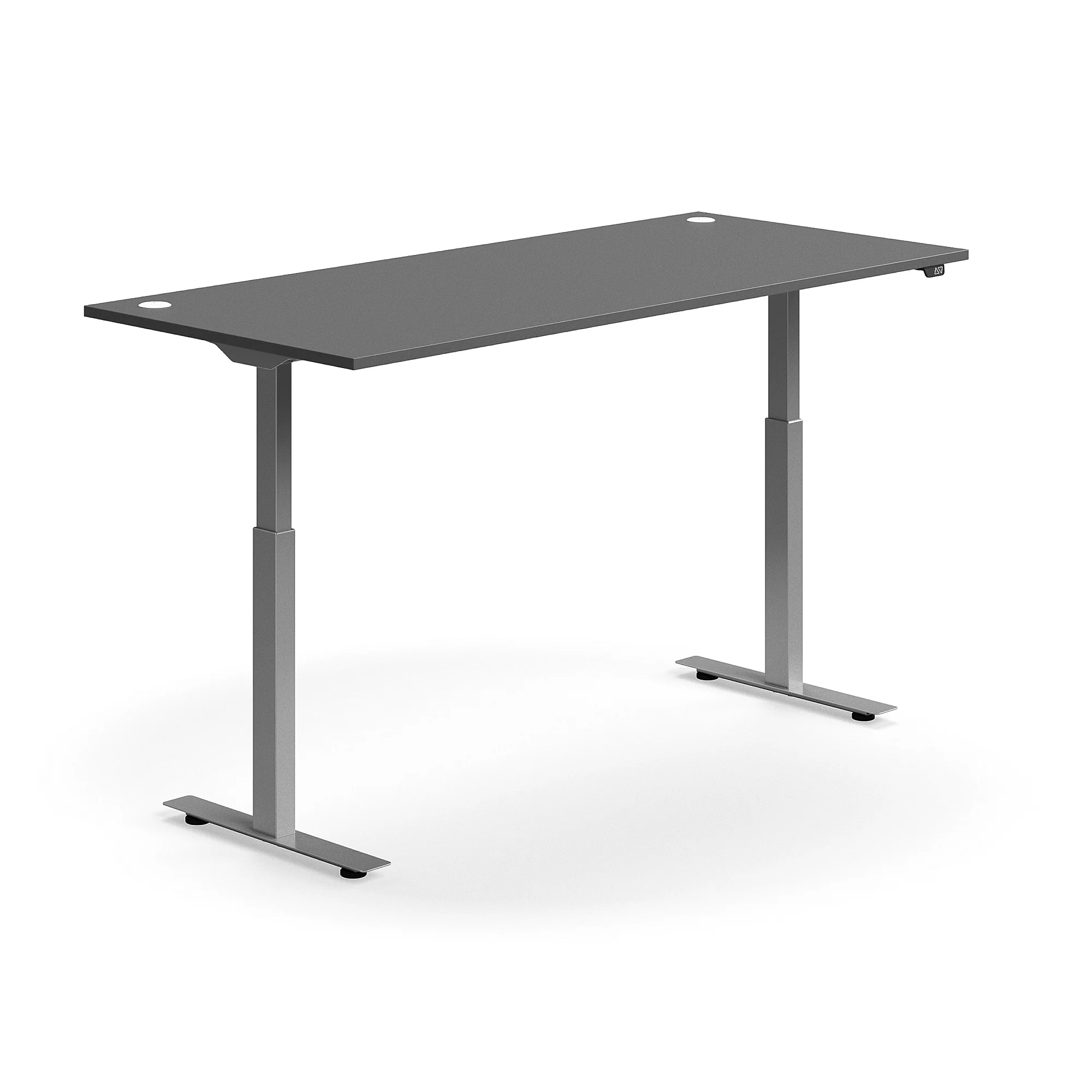 Skrivebord FLEXUS, hev/senk, rett, L1800 B800 mm, sølv understell, grå - Image 2