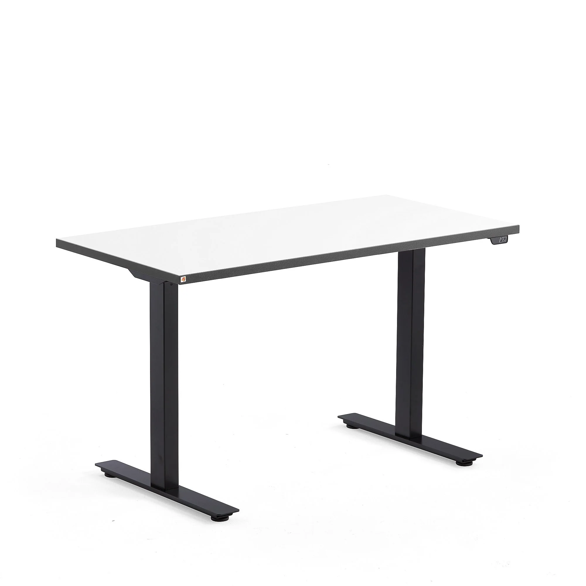 Skrivebord NOMAD, hev/senk, L1200 B750 hvit/svart