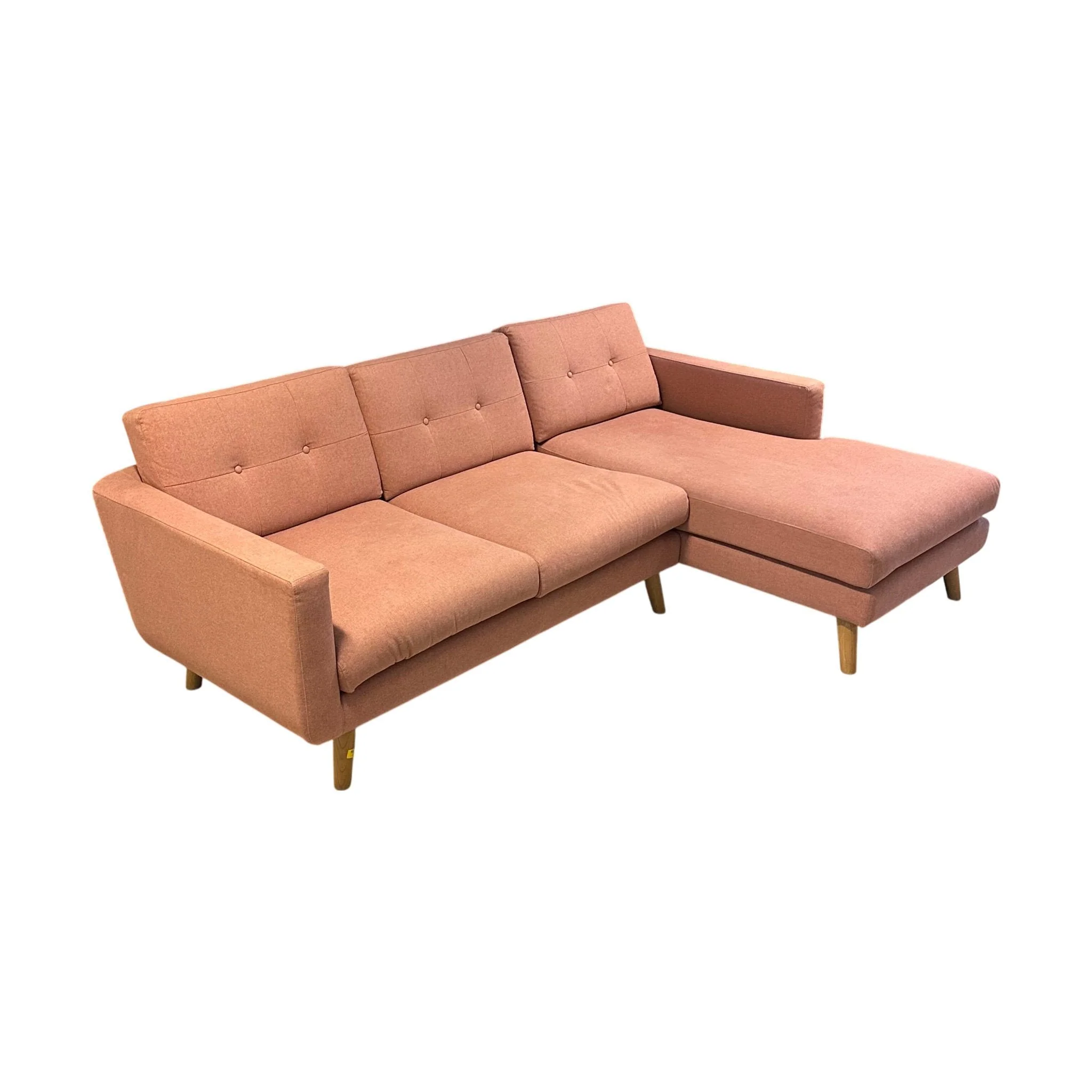 Sofa med sjeselong 3-seter fra SOFACOMPANY, dus rosa, høyre sjeselong - Image 3