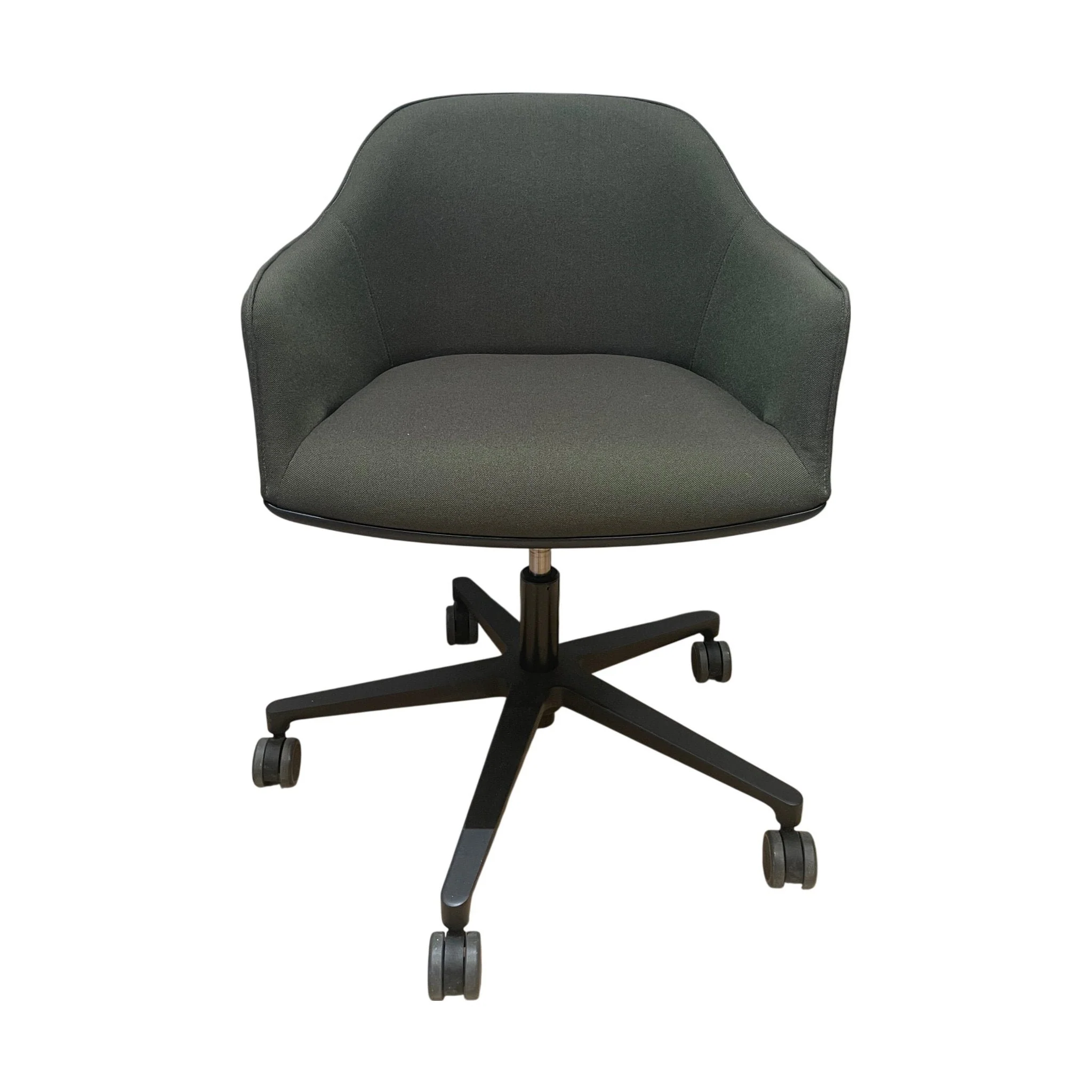 Softshell møteromsstol fra Vitra, grønn, med hjul - Image 2
