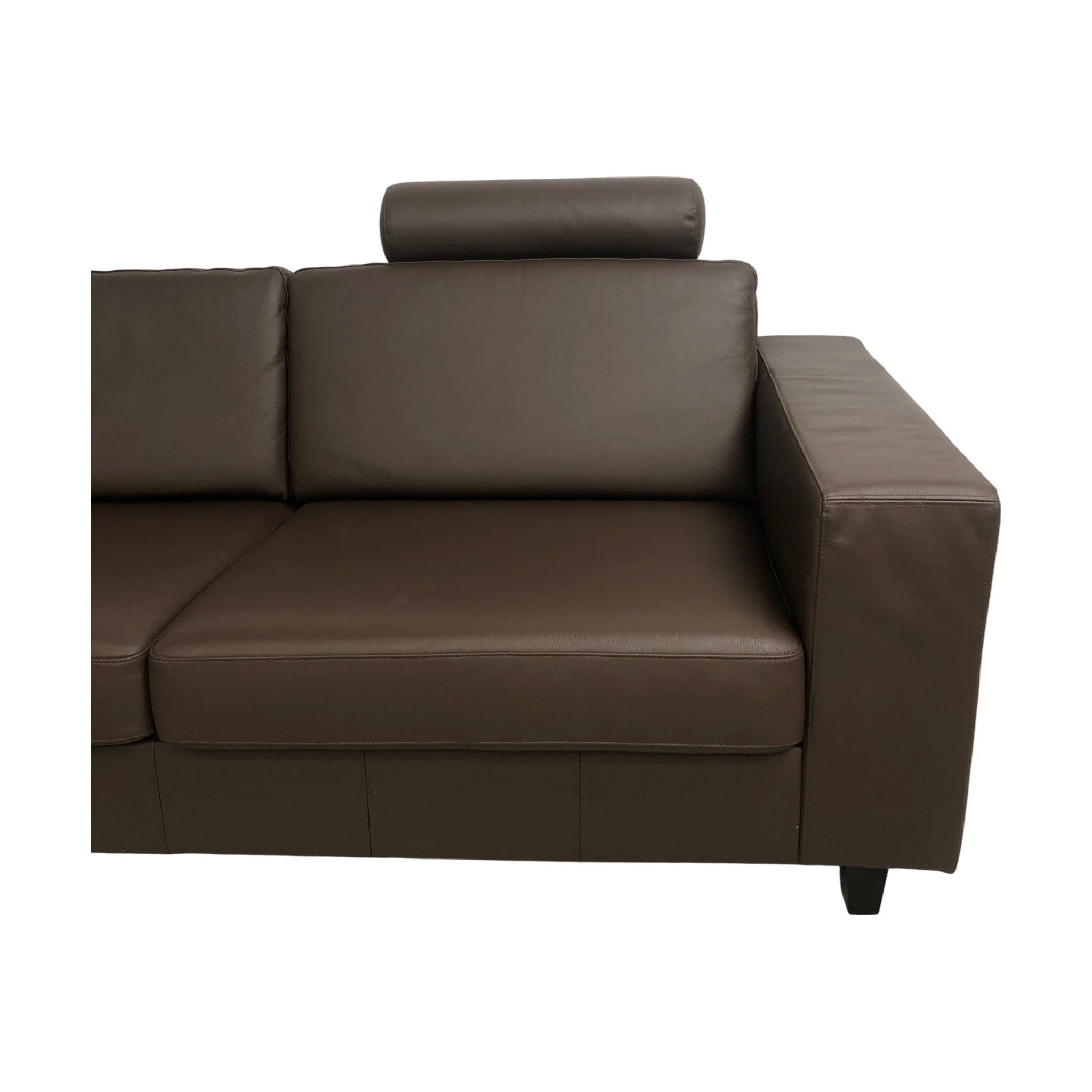 Solution sjeselong sofa i brunt skinn, fra A-Møbler - Image 3