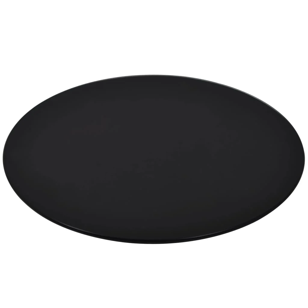 Sort, rundt bordplate. Ø110