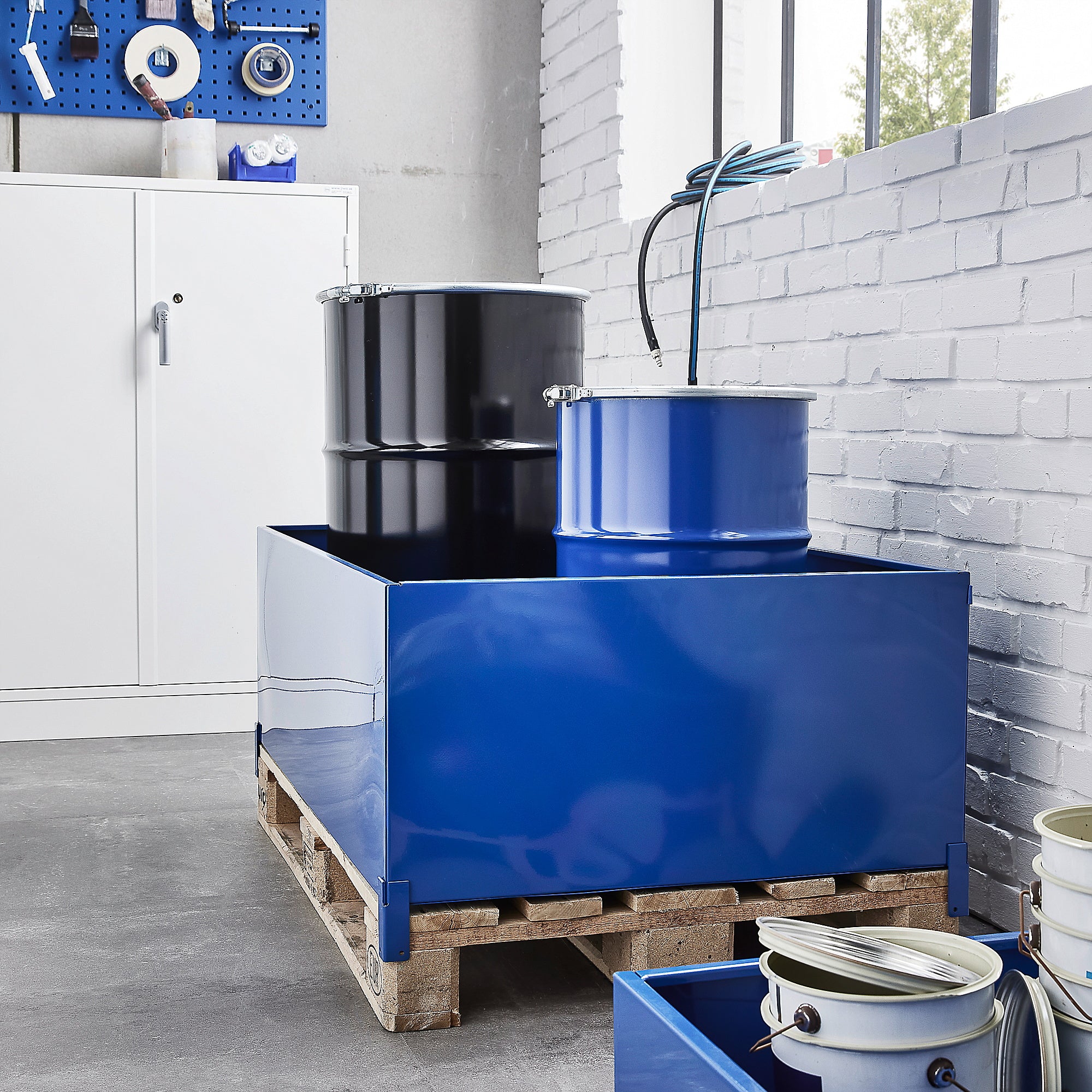 Spillkar, 400 liter, stÄl, blÄ - Image 3