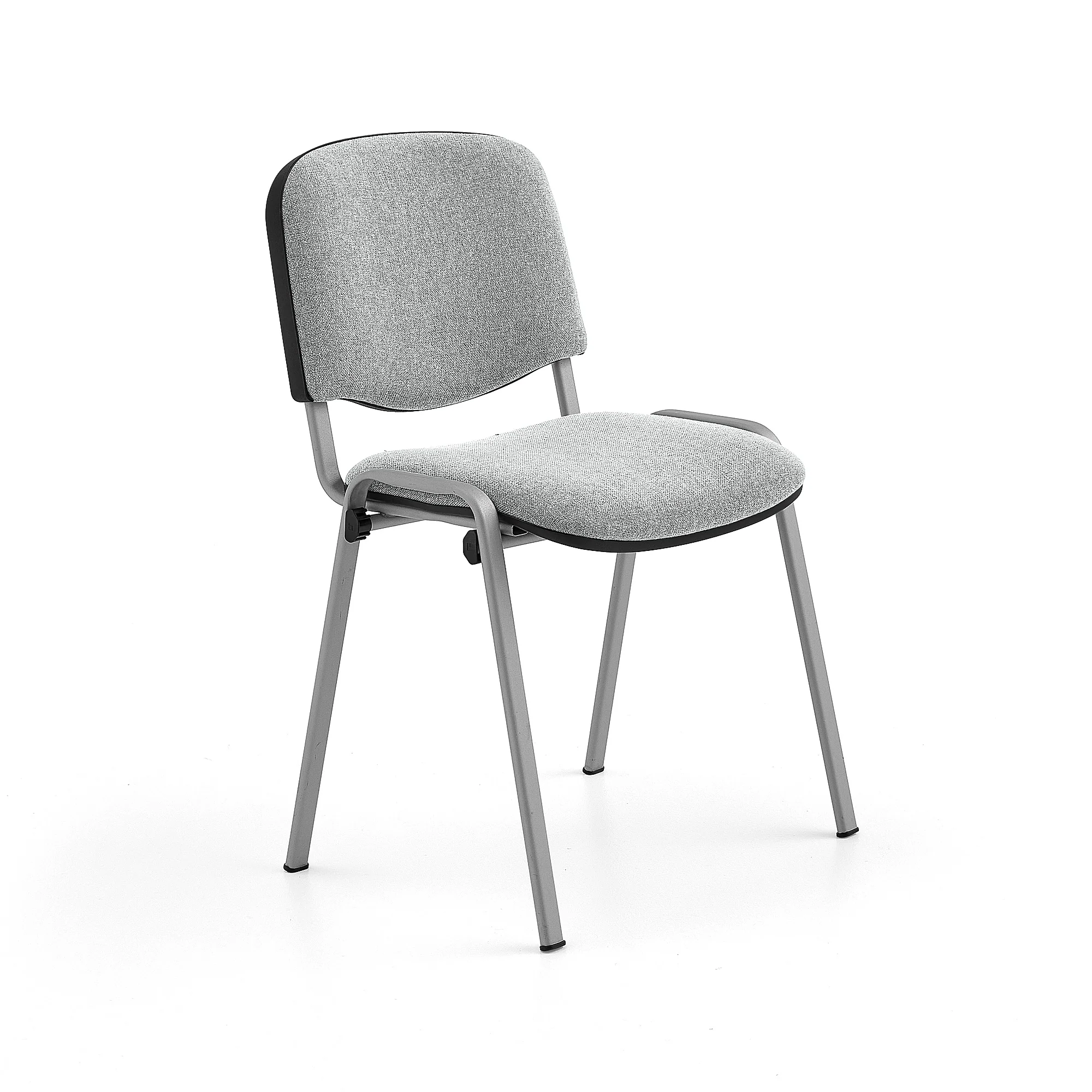 Stol NELSON, 4-pk., lys grÄ stoff, SVART UNDERSTELL fra AJ Produkter - Image 2
