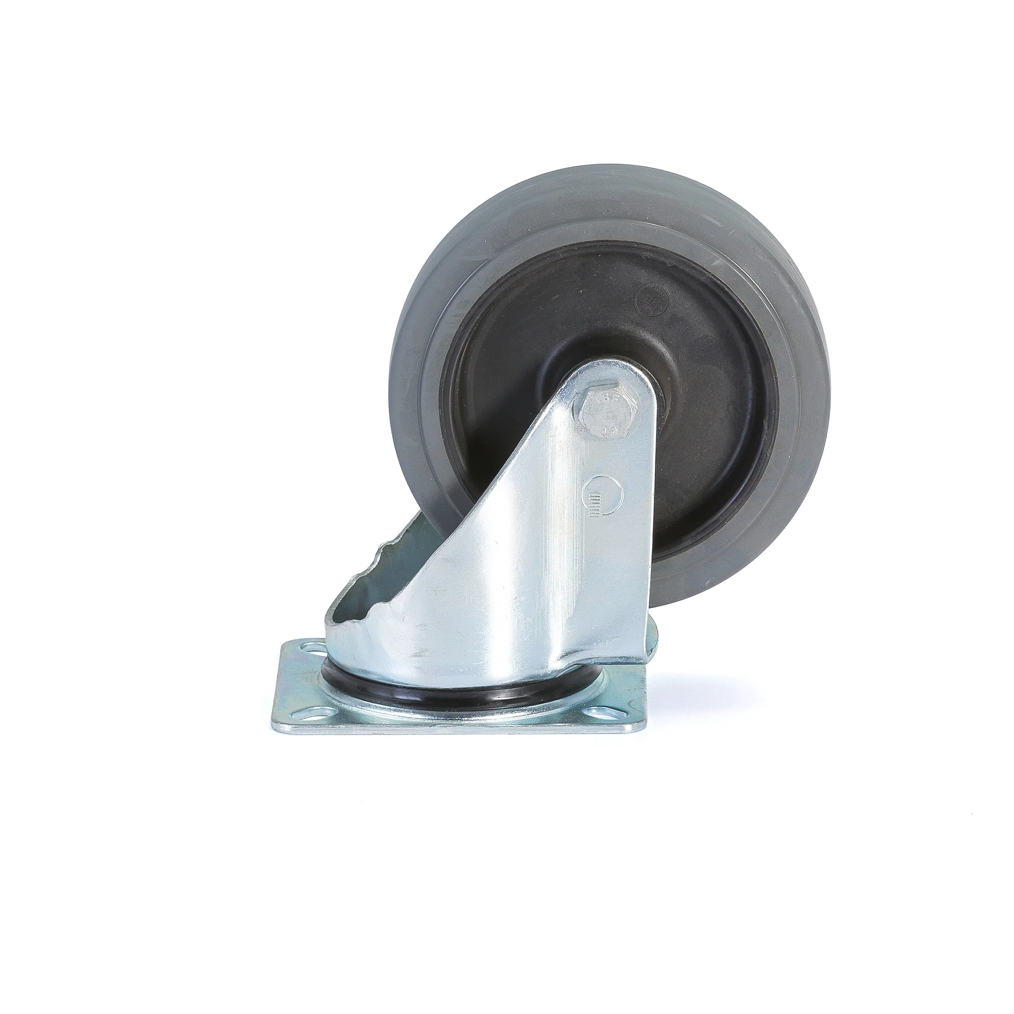 Svingbart hjul, 160x42 mm, 300 kg, elastisk gummi