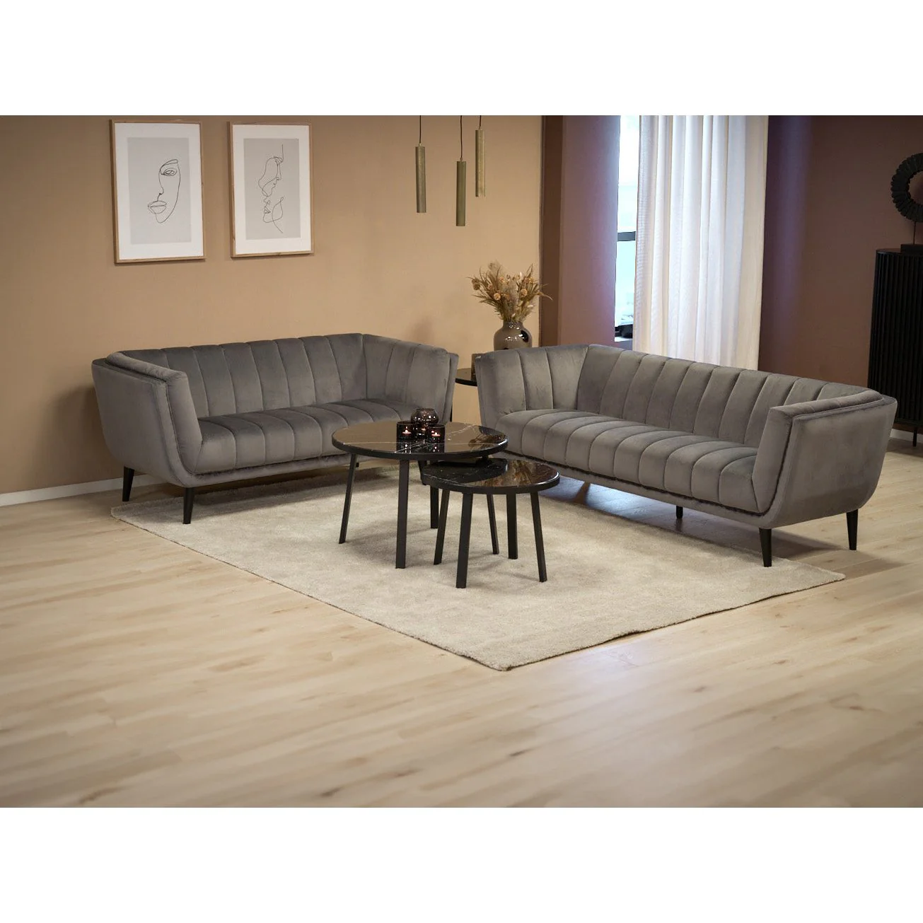 Tampa 2-seter sofa fra A-Møbler, velour - Image 3