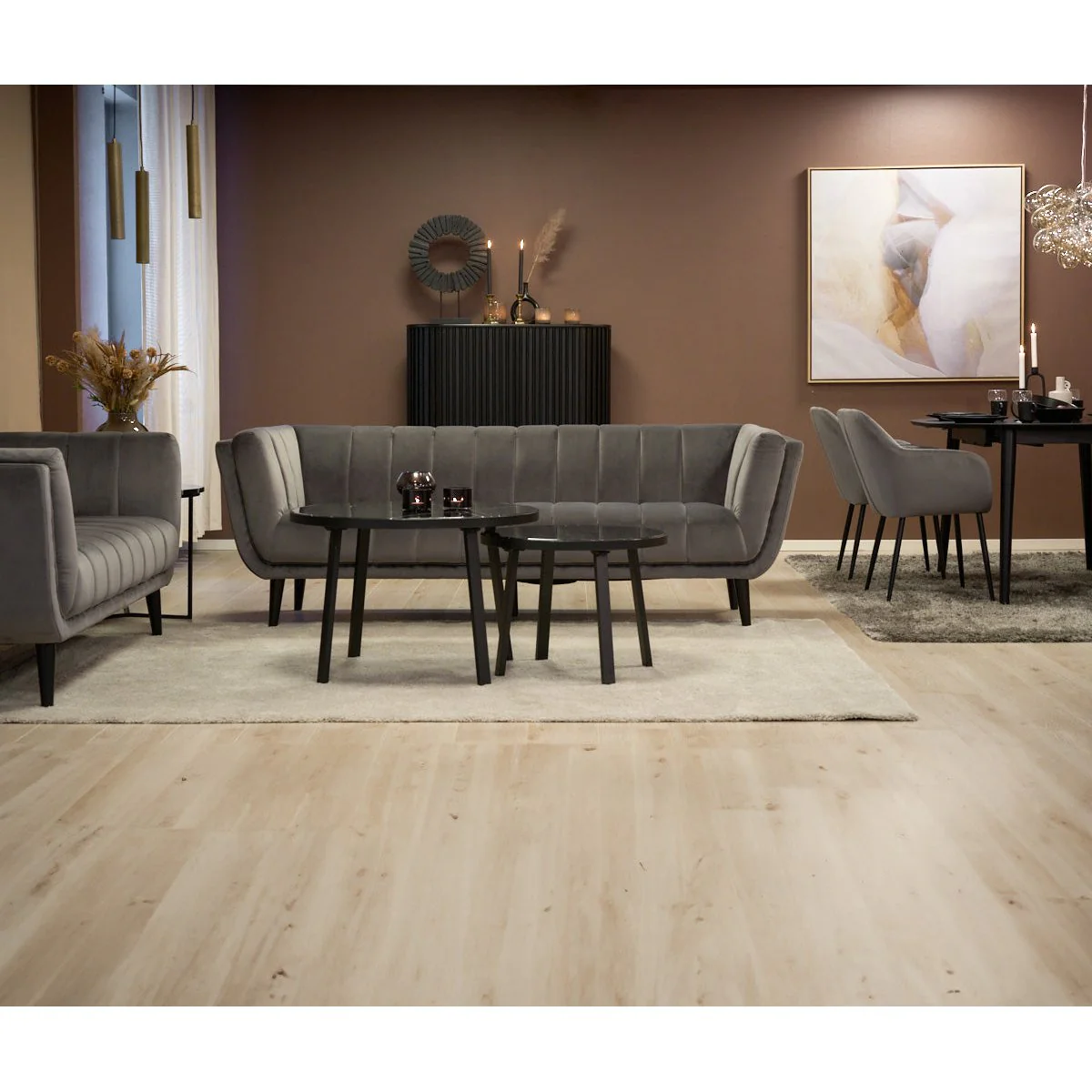 Tampa 3-seter sofa fra A-Møbler, velour - Image 4