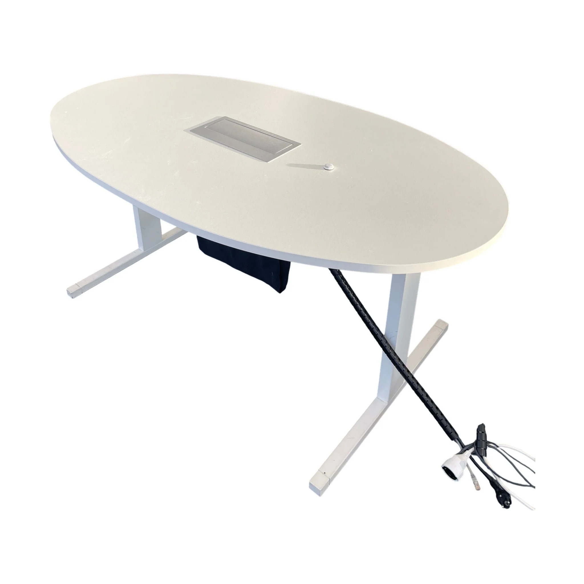Techo Ovalt møtebord, hvit laminat, 160x90 cm - Image 2