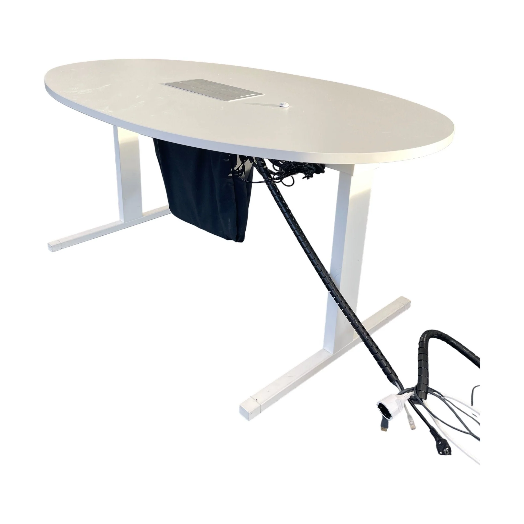 Techo Ovalt møtebord, hvit laminat, 160x90 cm - Image 4