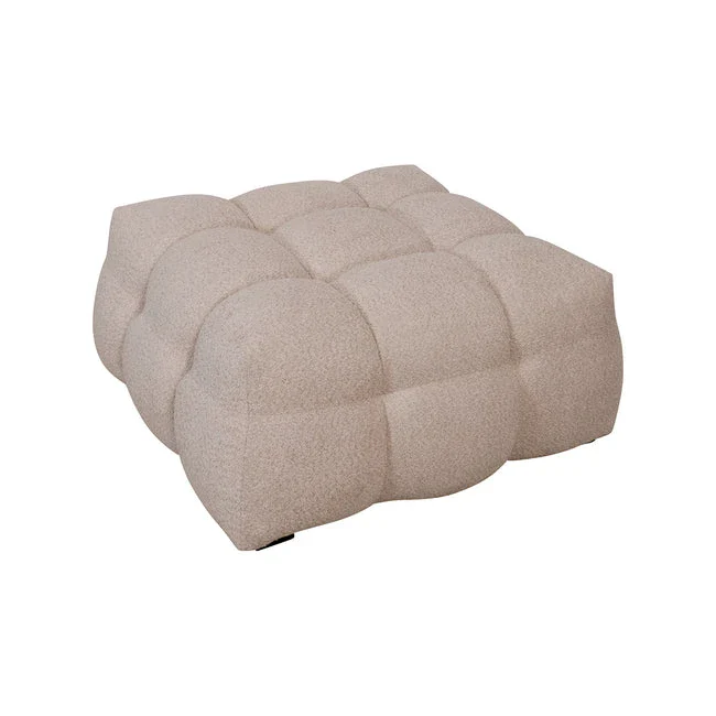 Troels puff fra A-Møbler, teddy, 95x95x42 cm