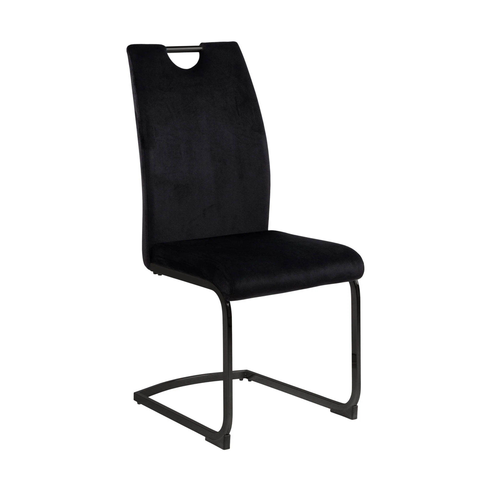 Ulla spisestol fra A-Møbler, velour, svart