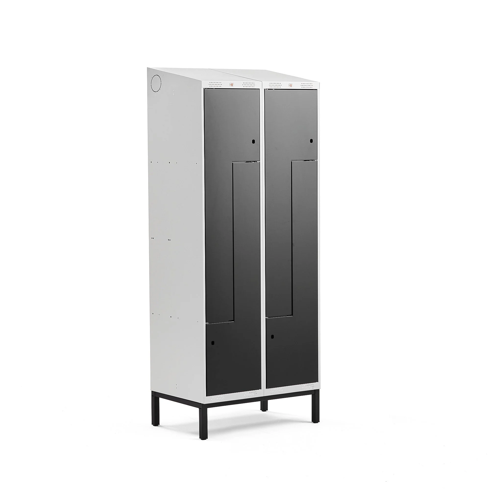 Z-skap CLASSIC, benstativ, 2 seksjoner, 4 dører, H2100 B800 D550 mm, svart